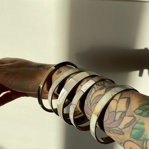 Made in India, handmade brass bangles with natural detailing.